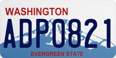 WA license plate ADP0821