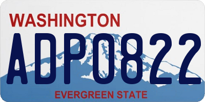 WA license plate ADP0822