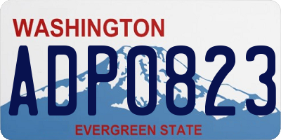 WA license plate ADP0823