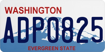 WA license plate ADP0825