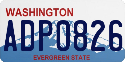 WA license plate ADP0826