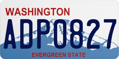 WA license plate ADP0827