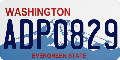 WA license plate ADP0829