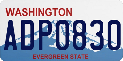 WA license plate ADP0830