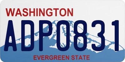 WA license plate ADP0831