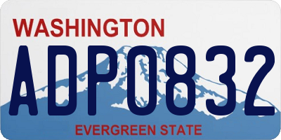 WA license plate ADP0832