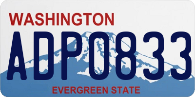 WA license plate ADP0833