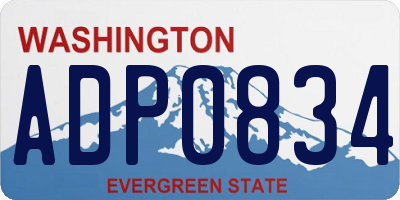 WA license plate ADP0834