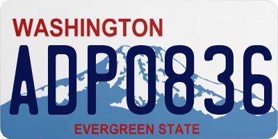 WA license plate ADP0836