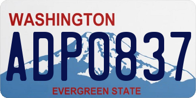 WA license plate ADP0837