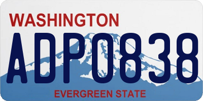 WA license plate ADP0838
