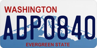 WA license plate ADP0840