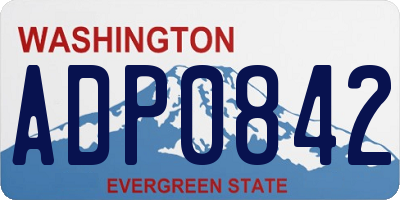 WA license plate ADP0842