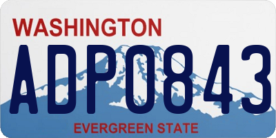 WA license plate ADP0843