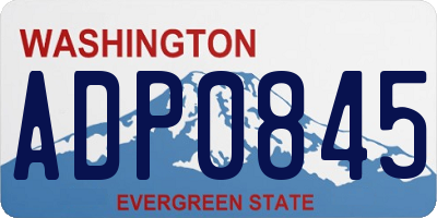 WA license plate ADP0845