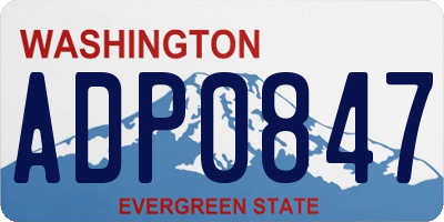 WA license plate ADP0847