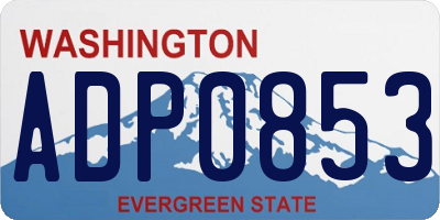 WA license plate ADP0853