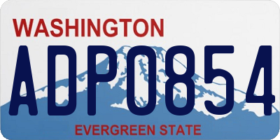 WA license plate ADP0854