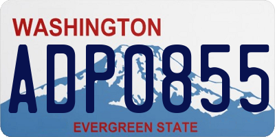 WA license plate ADP0855