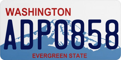 WA license plate ADP0858