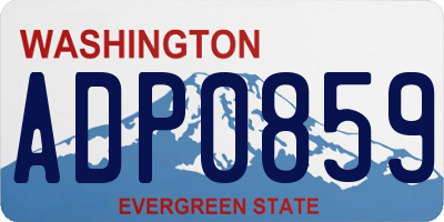 WA license plate ADP0859