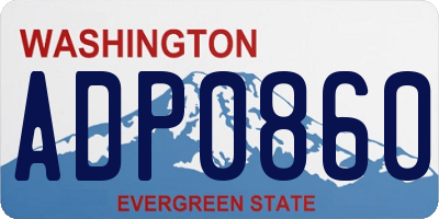 WA license plate ADP0860