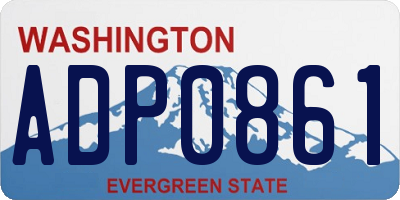 WA license plate ADP0861