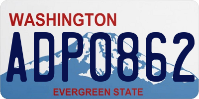 WA license plate ADP0862