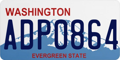 WA license plate ADP0864