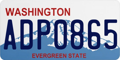 WA license plate ADP0865