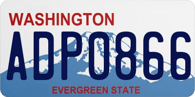 WA license plate ADP0866