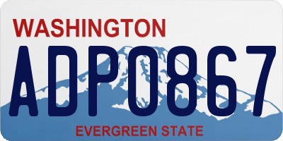 WA license plate ADP0867