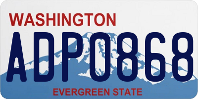 WA license plate ADP0868