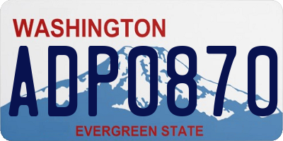 WA license plate ADP0870
