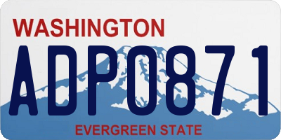 WA license plate ADP0871