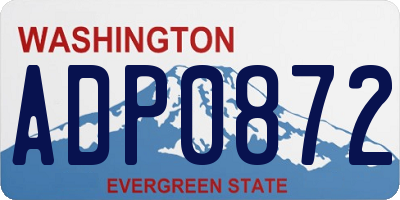 WA license plate ADP0872