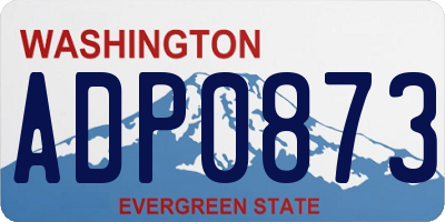 WA license plate ADP0873