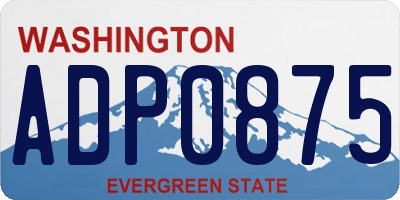 WA license plate ADP0875