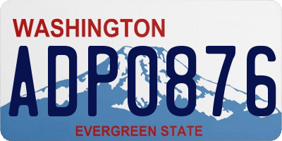 WA license plate ADP0876