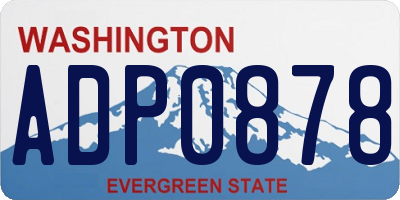 WA license plate ADP0878
