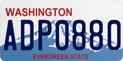 WA license plate ADP0880