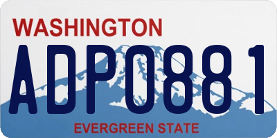 WA license plate ADP0881