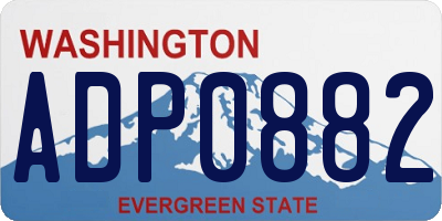 WA license plate ADP0882