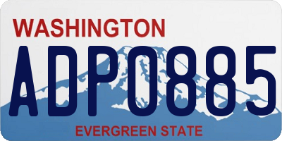WA license plate ADP0885