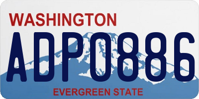 WA license plate ADP0886