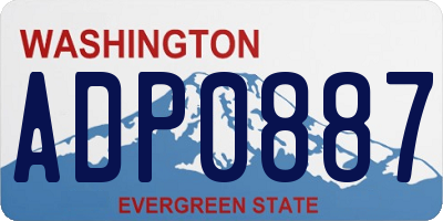 WA license plate ADP0887