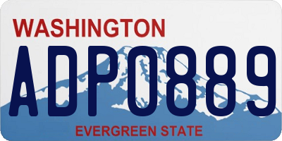 WA license plate ADP0889