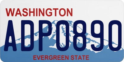 WA license plate ADP0890
