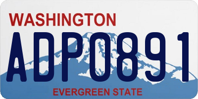 WA license plate ADP0891