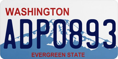 WA license plate ADP0893